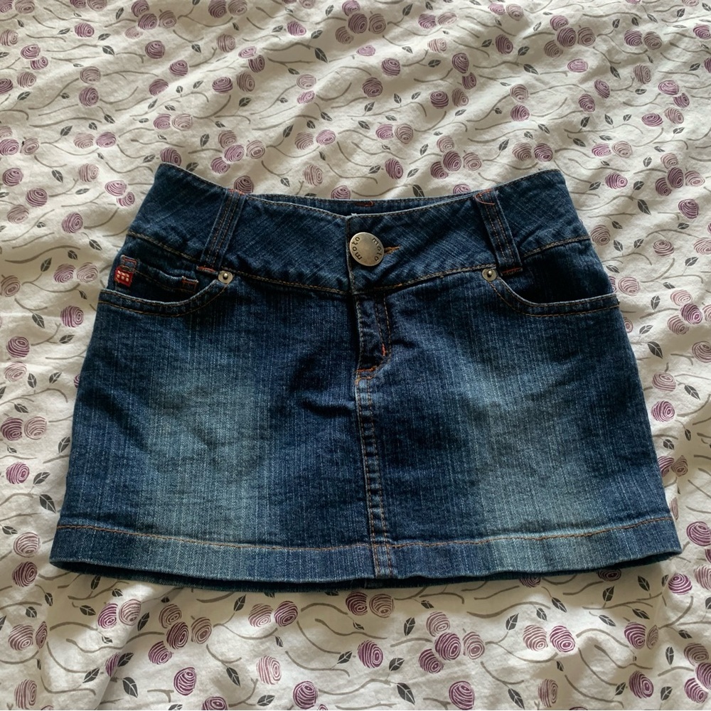 Moto u.k design dark wash denim mini skirt  🌀🔹🫐